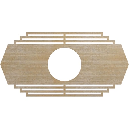 Ekena Millwork Chrysler Wood Fretwork Pierced Ceiling Medallion, Birch, 18"W x 9"H x 4 3/4"ID x 1/4"T CMWP18X09X0250CSBI